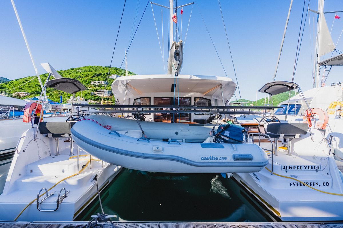 Exterior view of SempreVerde, a Nautitech Rochefort Nautitech 44 Open catamaran at Road Town, British Virgin Islands