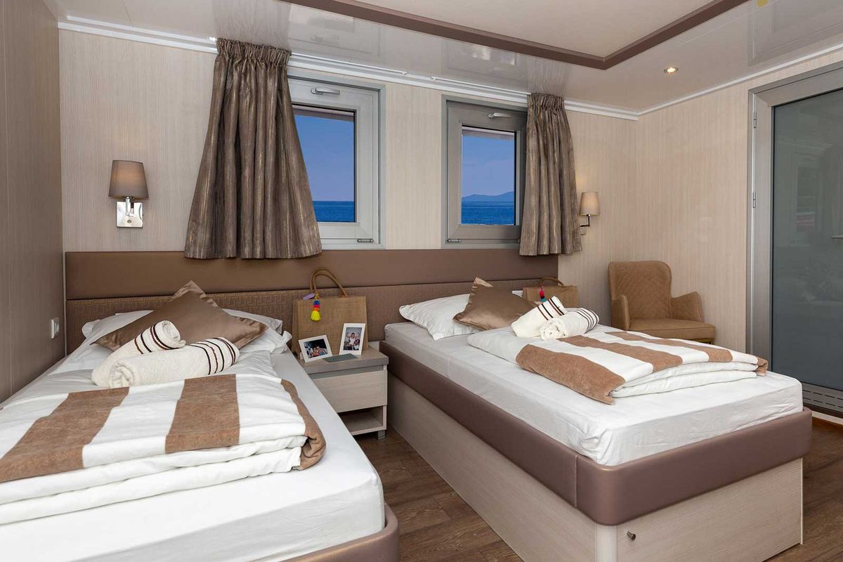 Cabin on MS Avantura, a Gulet Motoryacht yacht at Split, Croatia