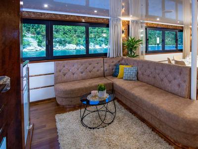 Salon of MS Avantura, a Gulet Motoryacht yacht at Split, Croatia