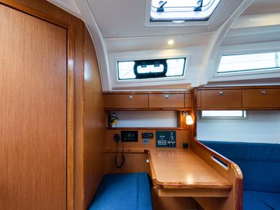 Salon of Jack Of London, a Bavaria 37 sailboat at Municipal Unit of Nea Peramos, Greece