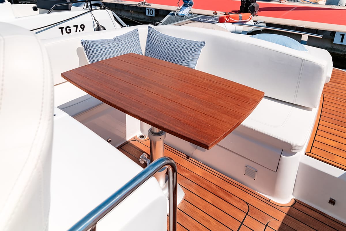 Deck of Capricorn, a Sessa Marine Sessa Key Largo 27 motorboat at Općina Sukošan, Croatia