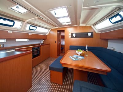 Salon of MH 77, a Bavaria Cruiser 46 sailboat at Murter, Croatia