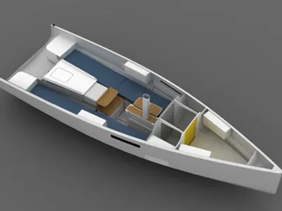 Floor plan of Dupin, a Seascape 27 sailboat at Grad Šibenik, Croatia