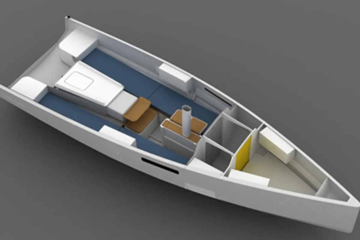 Floor plan of Dupin, a Seascape 27 sailboat at Grad Šibenik, Croatia