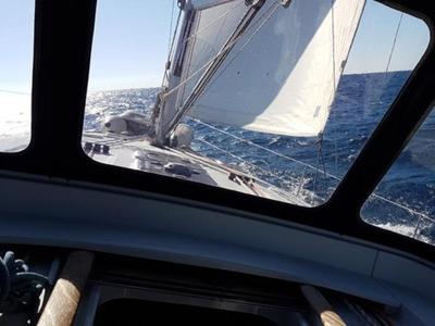 Cockpit of Flying Colours, a Beneteau Oceanis 50 Family sailboat at Općina Sukošan, Croatia