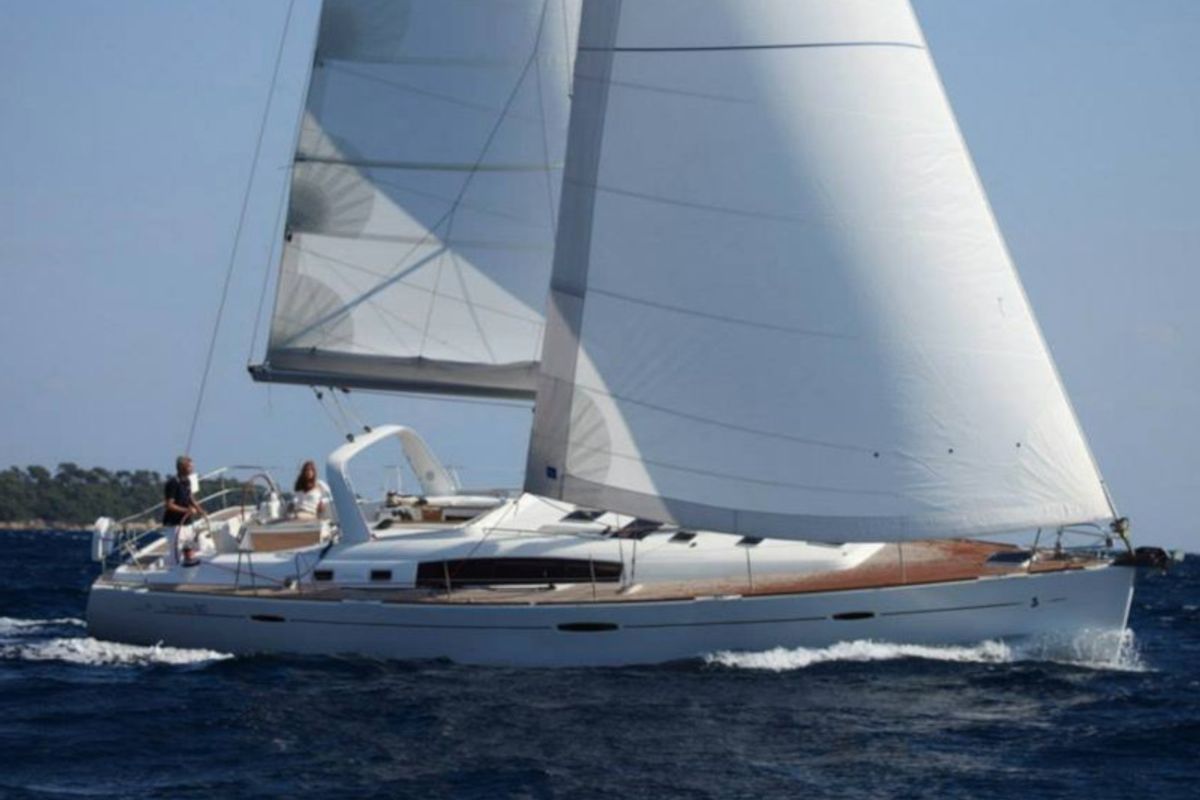Exterior view of Flying Colours, a Beneteau Oceanis 50 Family sailboat at Općina Sukošan, Croatia