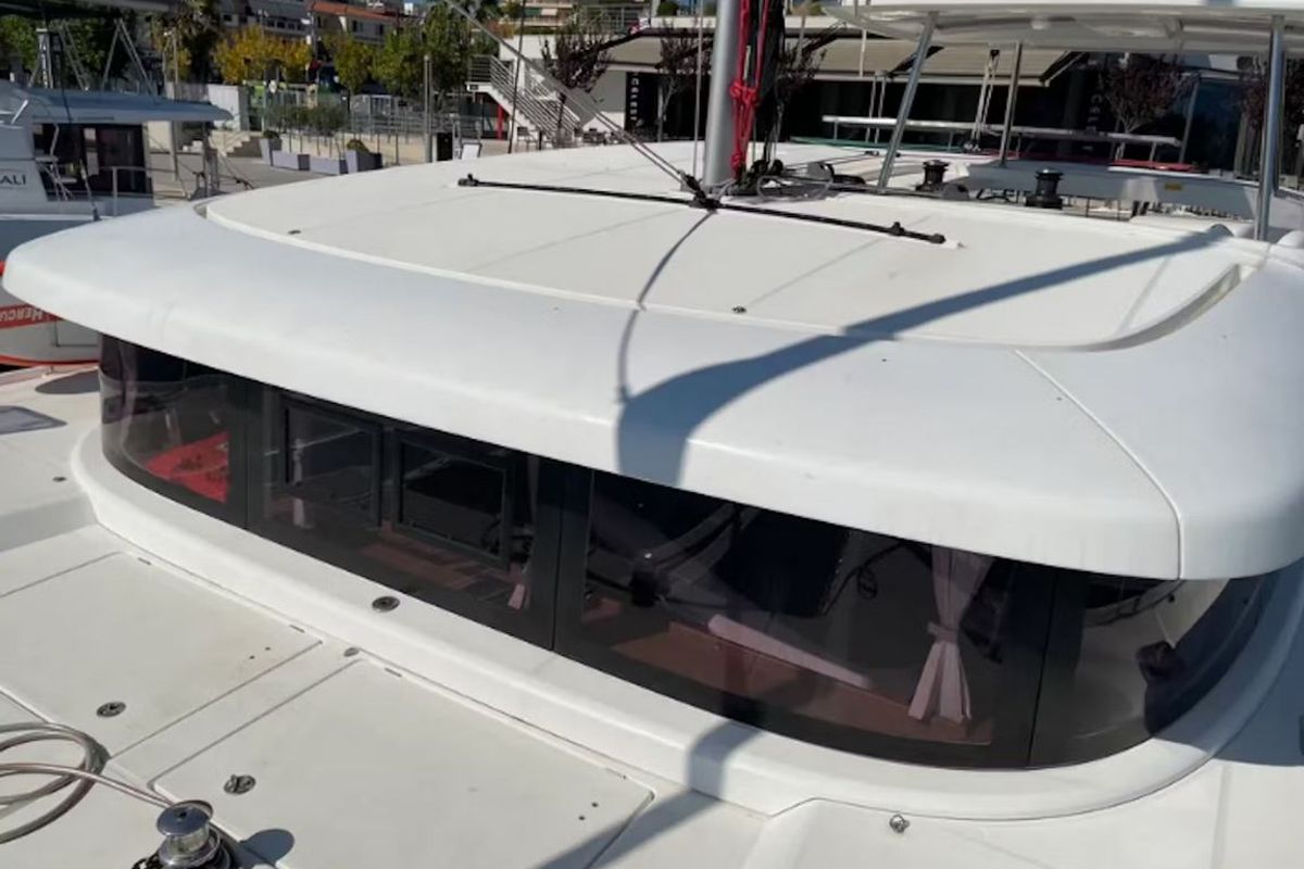 Deck of Neptune, a Lagoon 42 catamaran at Lavreotiki Municipal Unit, Greece
