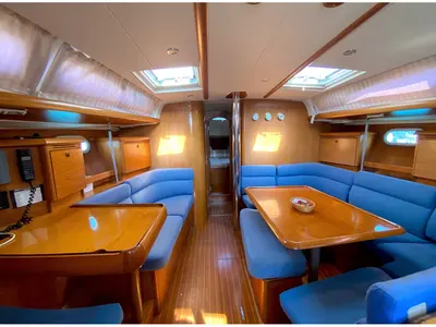 Salon of Saida, a Jeanneau Sun Odyssey 43  sailboat at Fethiye, Turkey