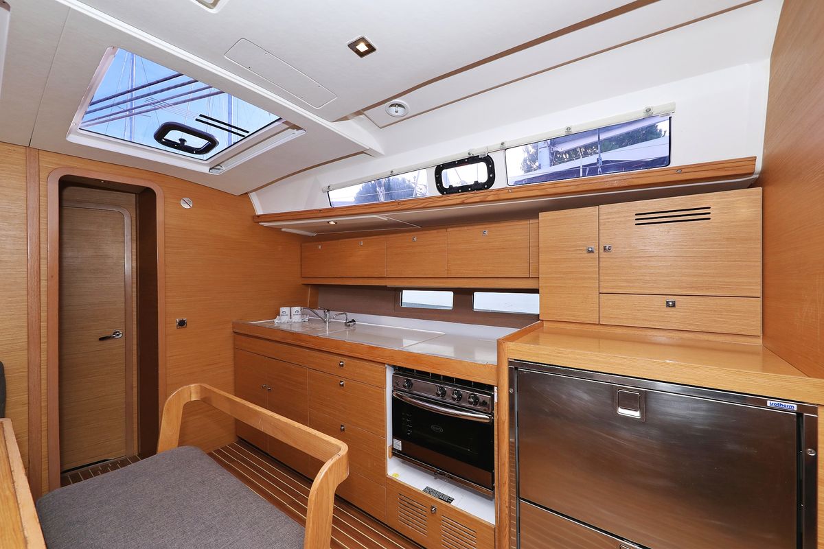 Galley of Carina, a Dufour 460 GL sailboat at Grad Trogir, Croatia