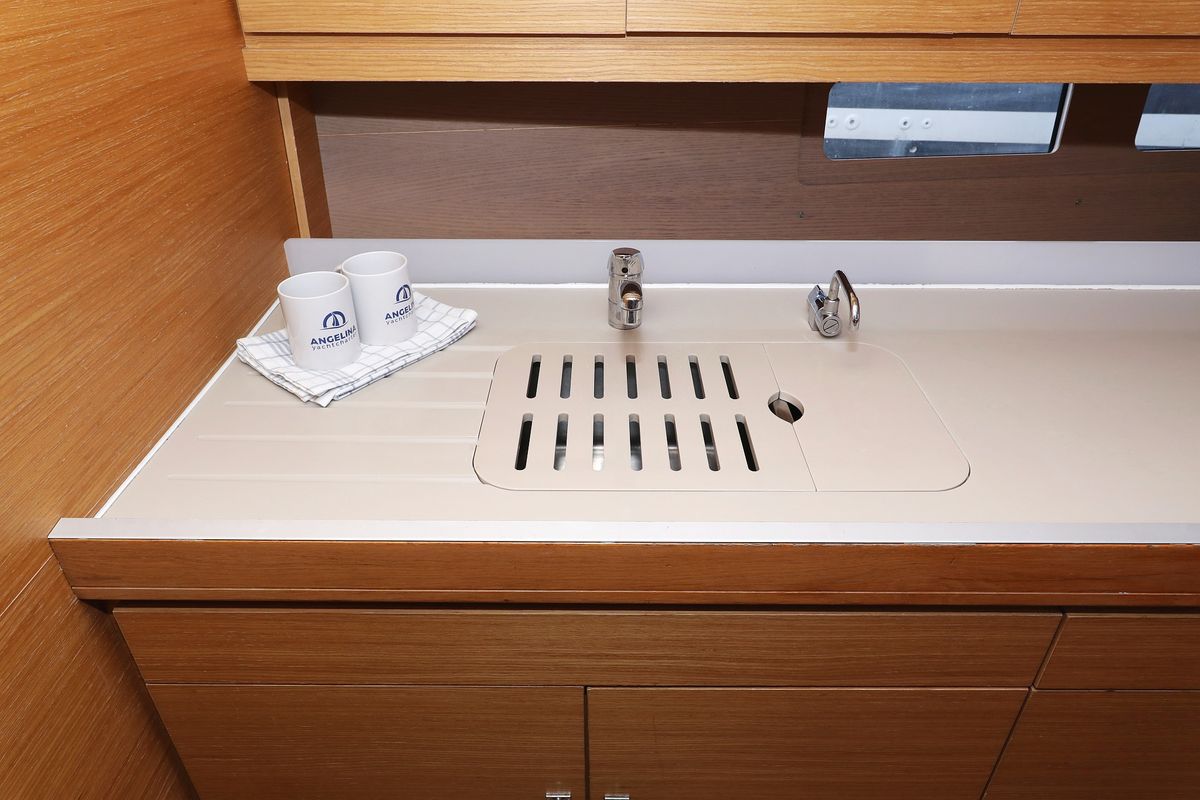 Galley of Carina, a Dufour 460 GL sailboat at Grad Trogir, Croatia