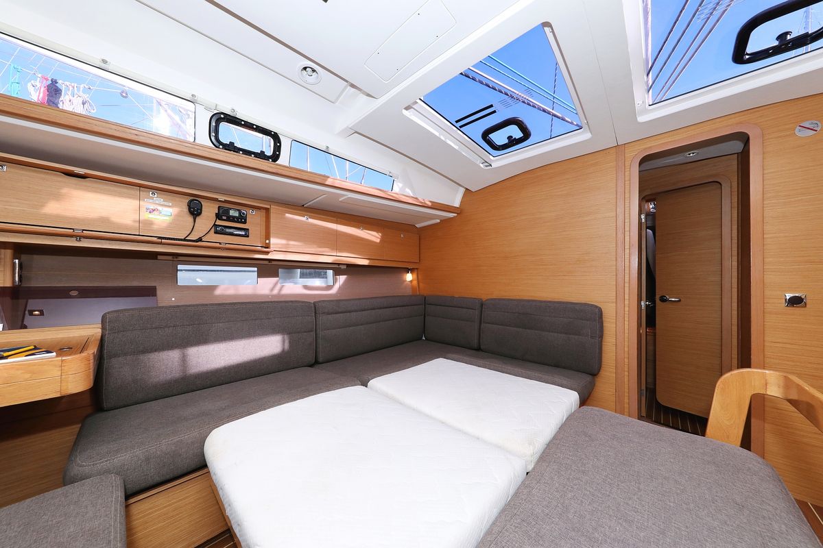 Salon of Carina, a Dufour 460 GL sailboat at Grad Trogir, Croatia