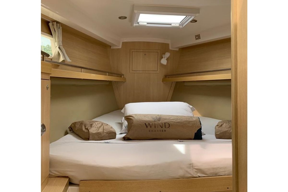 Cabin on Nuestro, a Delta 41 sailboat at Paraty, Brazil