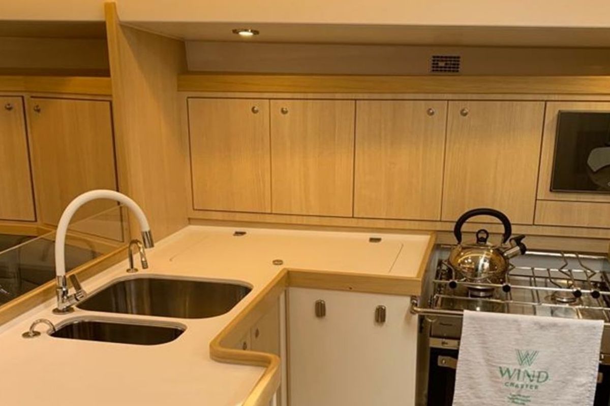 Galley of Nuestro, a Delta 41 sailboat at Paraty, Brazil