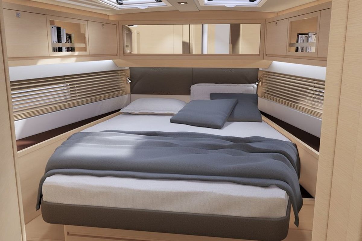 Cabin on Discovery, a Dufour 470 sailboat at Road Town, British Virgin Islands