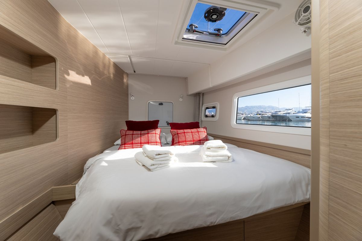 Cabin on SAX IV, a Lagoon 42 catamaran at Split, Croatia