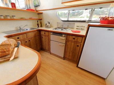 Galley of Classique - Budget 6, a Gulet Classique motorboat at Rheinsberg, Germany