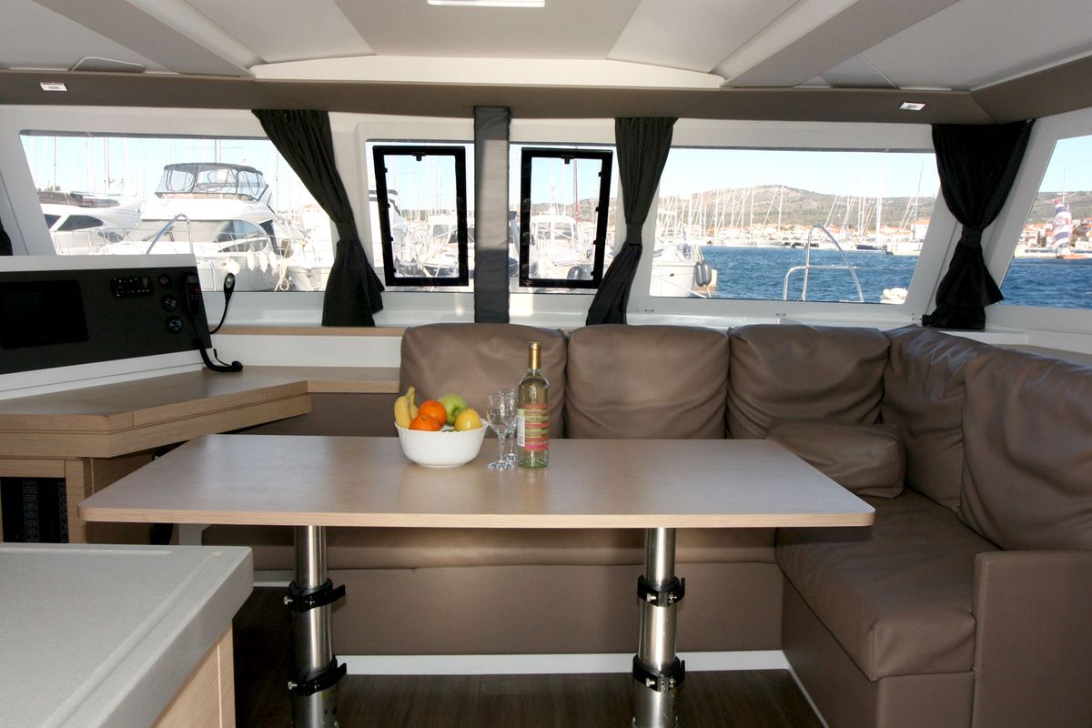 Salon of Leon, a Fountaine Pajot Lucia 40 catamaran at Općina Rogoznica, Croatia
