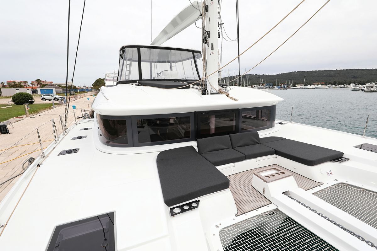 Deck of Hattori Hanzō, a Lagoon 51 catamaran at Općina Sukošan, Croatia