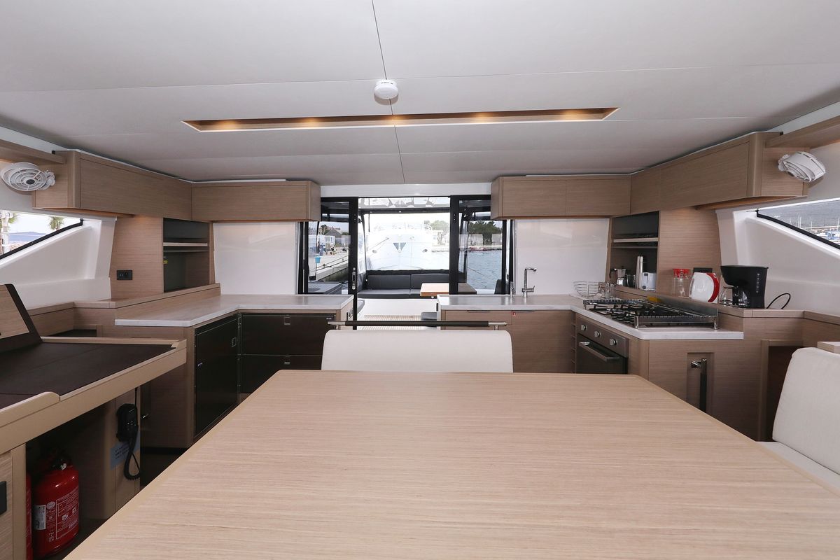 Galley of Hattori Hanzō, a Lagoon 51 catamaran at Općina Sukošan, Croatia