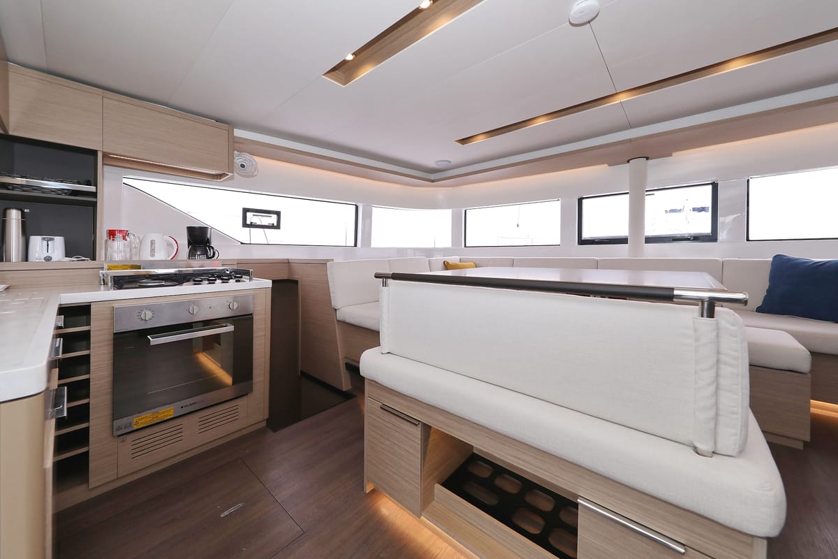 Galley of Hattori Hanzō, a Lagoon 51 catamaran at Općina Sukošan, Croatia