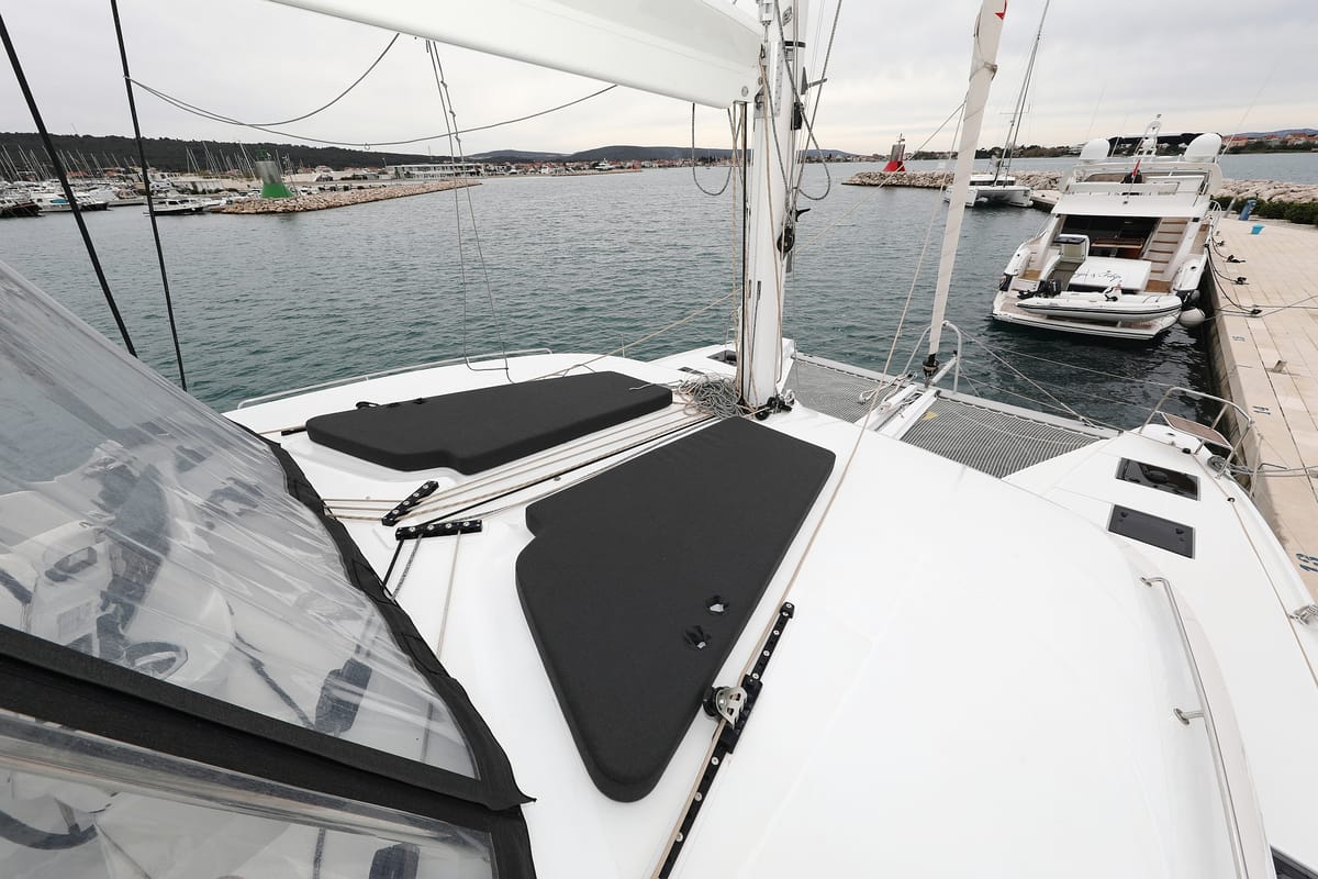 Deck of Hattori Hanzō, a Lagoon 51 catamaran at Općina Sukošan, Croatia