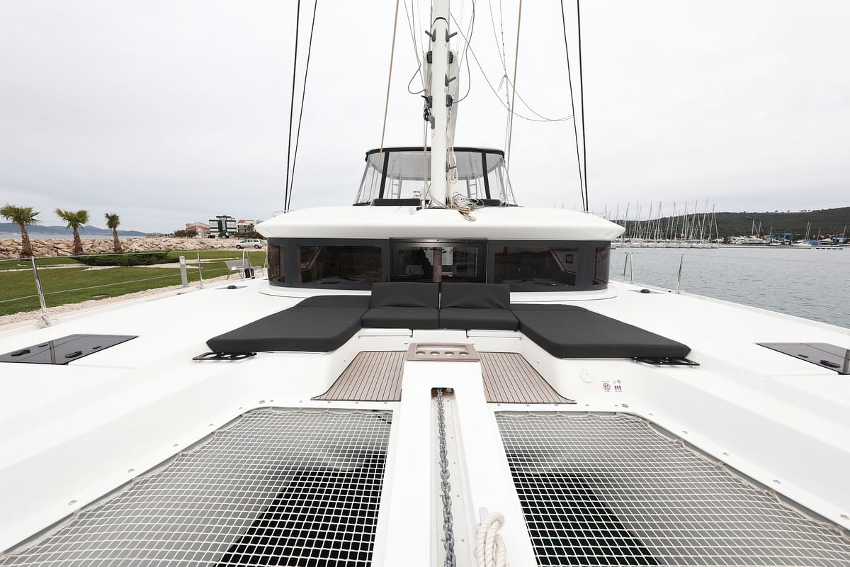Exterior view of Hattori Hanzō, a Lagoon 51 catamaran at Općina Sukošan, Croatia