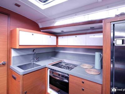 Galley of Fortuna, a Dufour 470 sailboat at Castellammare di Stabia, Italy