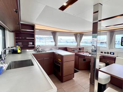 Galley of Baraonda, a Lagoon 46 catamaran at Capo d'Orlando, Italy