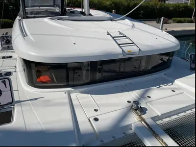 Deck of AF-LAG40B, a Lagoon 40 catamaran at Municipal Unit of Lefkada, Greece