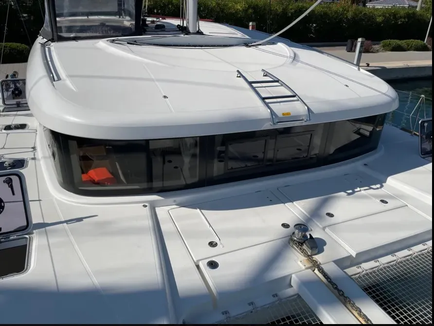 Deck of AF-LAG40B, a Lagoon 40 catamaran at Municipal Unit of Lefkada, Greece