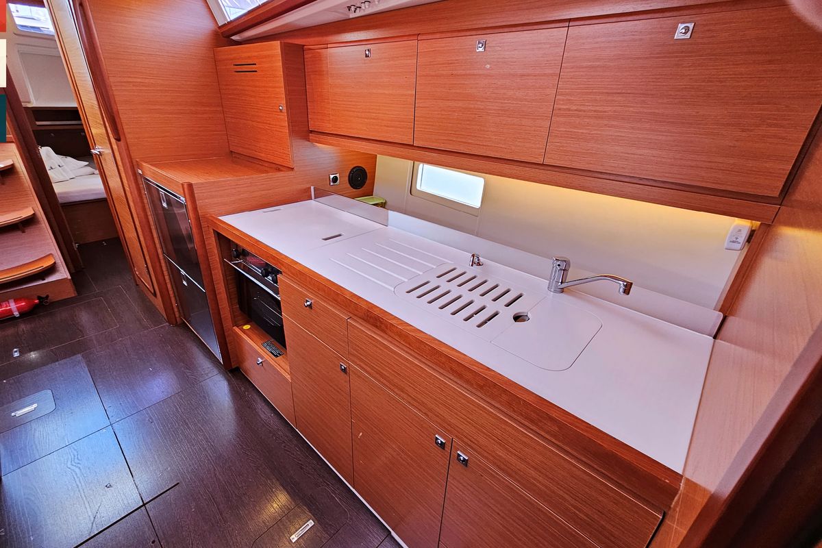 Galley of Mimi, a Dufour 390 GL sailboat at Općina Rogoznica, Croatia