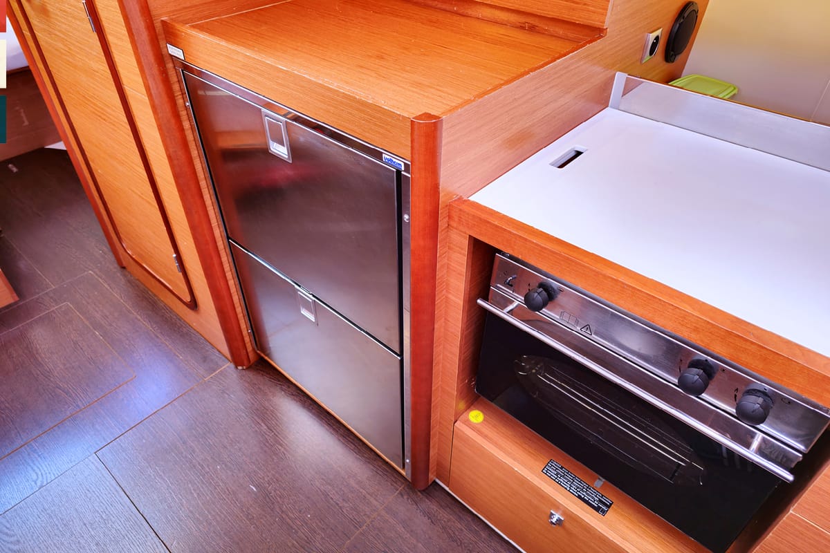 Galley of Mimi, a Dufour 390 GL sailboat at Općina Rogoznica, Croatia