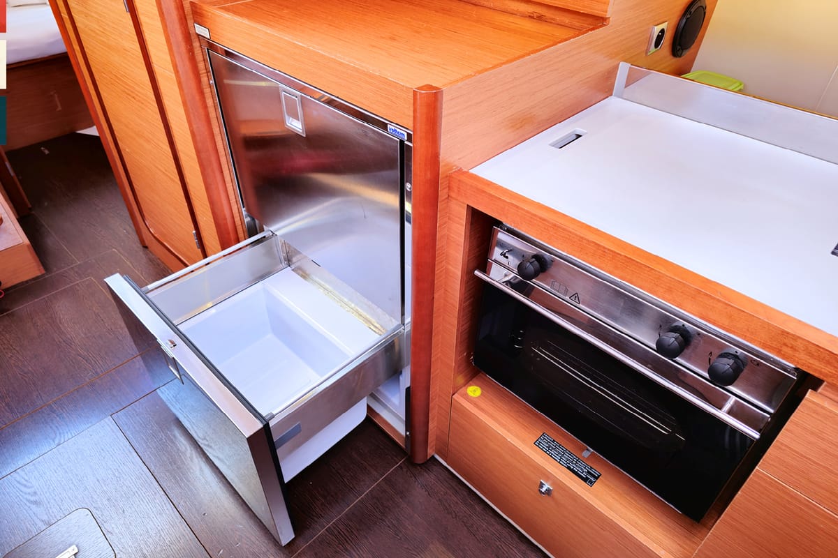 Galley of Mimi, a Dufour 390 GL sailboat at Općina Rogoznica, Croatia