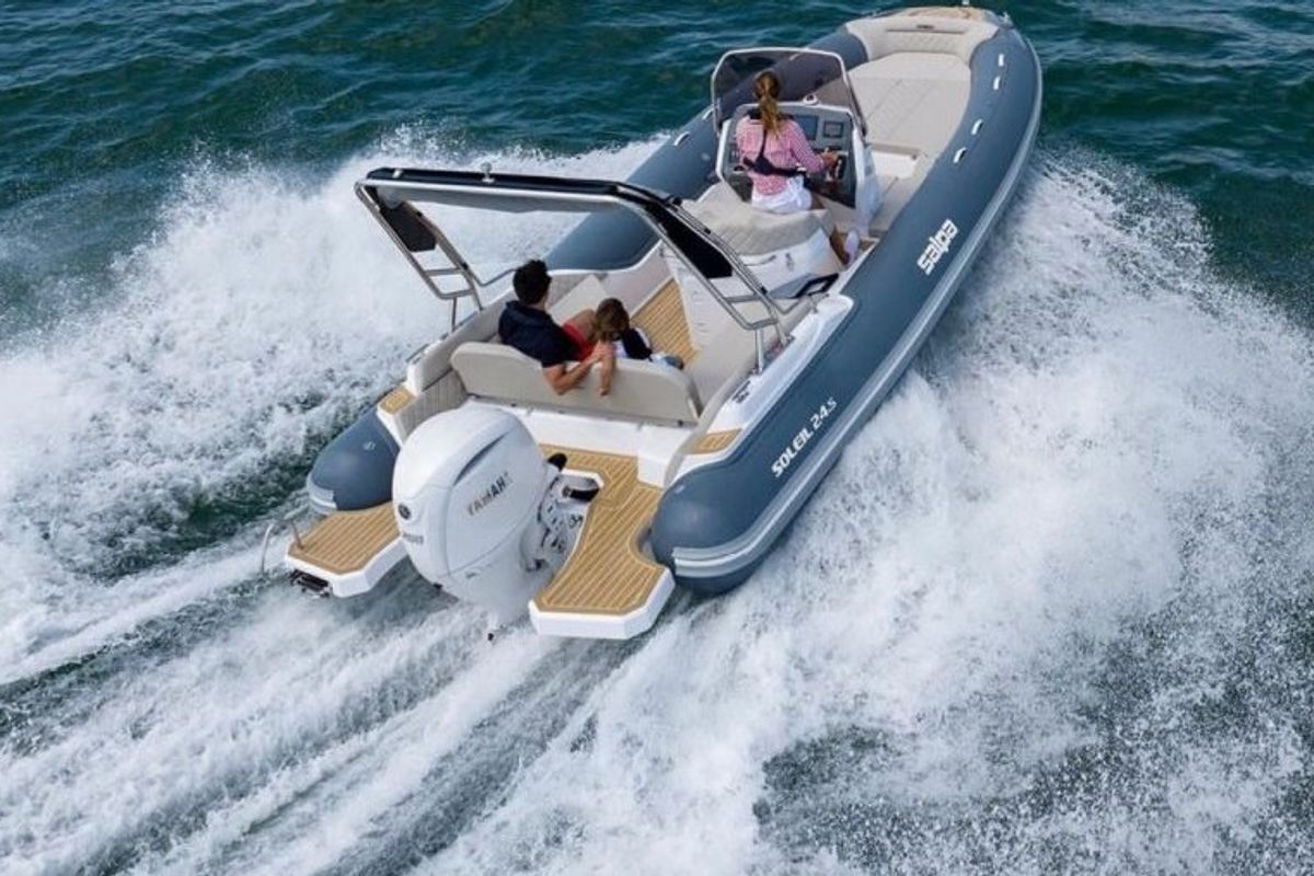 Exterior view of Salpa, a Salpa Soleil 24.5 motorboat at Grad Vodice, Croatia