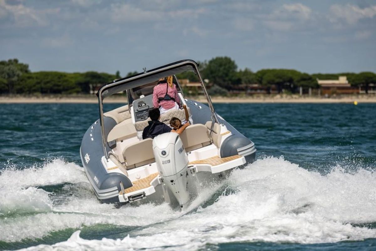 Exterior view of Salpa, a Salpa Soleil 24.5 motorboat at Grad Vodice, Croatia