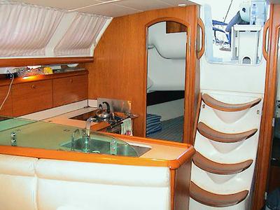 Galley of ALKI, a Jeanneau Sun Odyssey 37 sailboat at Municipal Unit of Lefkada, Greece