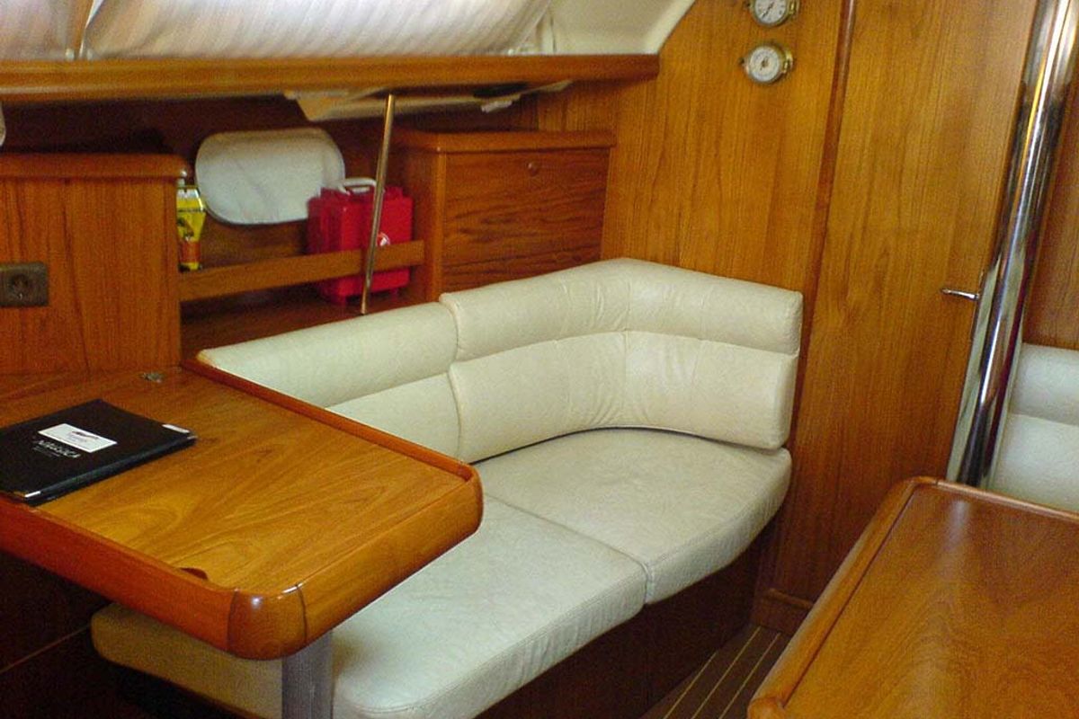 Salon of ALKI, a Jeanneau Sun Odyssey 37 sailboat at Municipal Unit of Lefkada, Greece