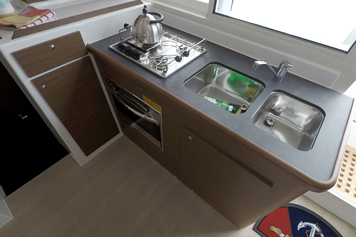 Galley of Maya, a Lagoon 380 catamaran at Grad Šibenik, Croatia