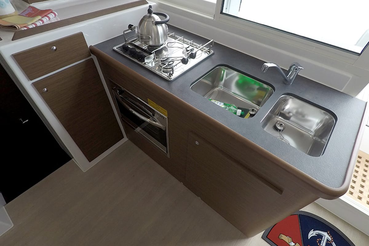 Galley of Maya, a Lagoon 380 catamaran at Grad Šibenik, Croatia