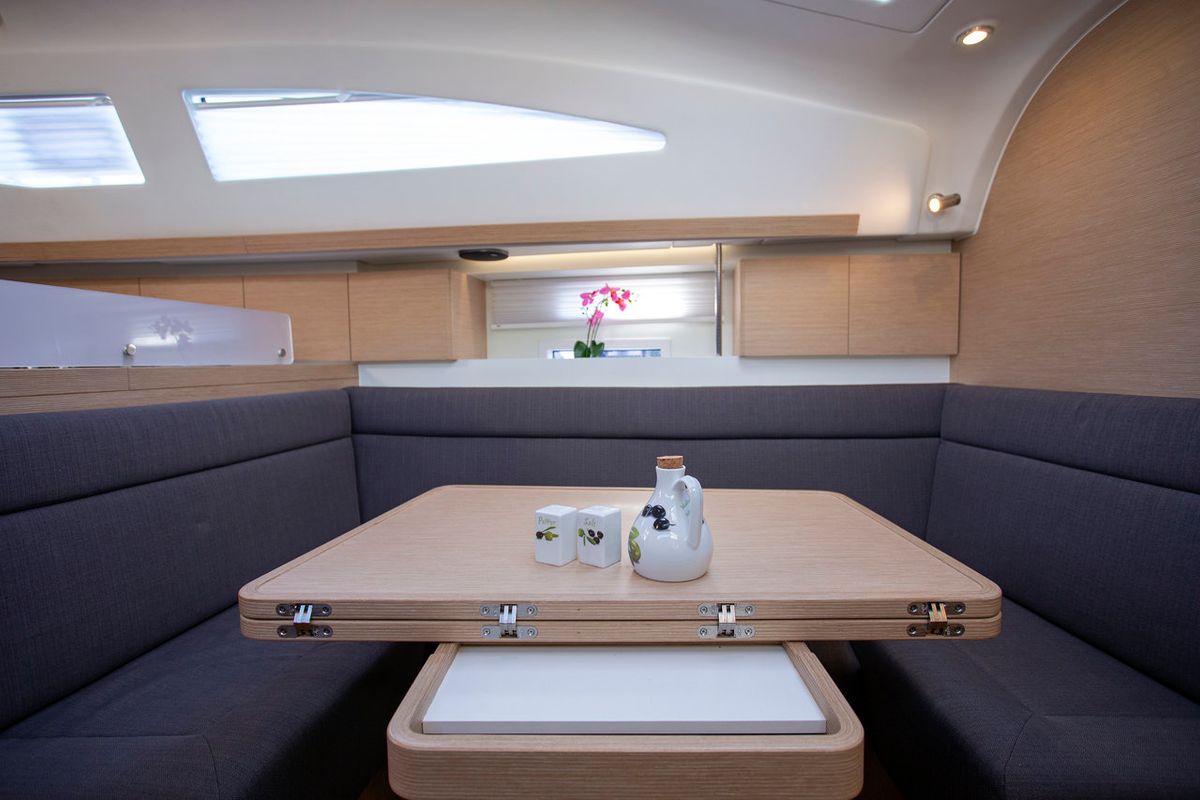Salon of Janina, a Elan Impression 40 sailboat at Grad Pula, Croatia