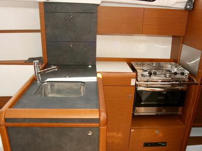 Galley of Marie, a Jeanneau Sun Odyssey 349 sailboat at Grad Pula, Croatia