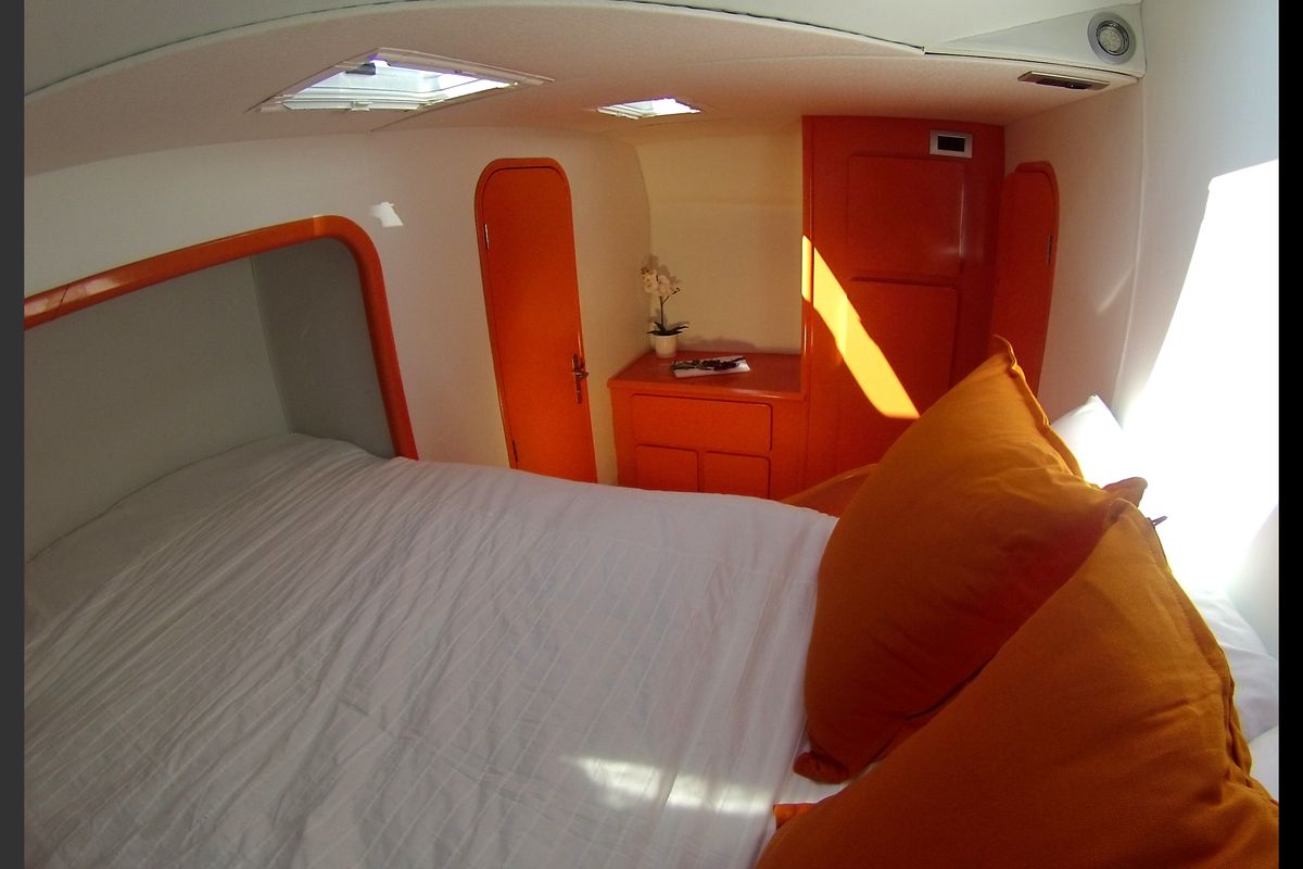 Cabin on Montagu, a Privilège Privilege 51 catamaran at Santa Eulària des Riu, Spain