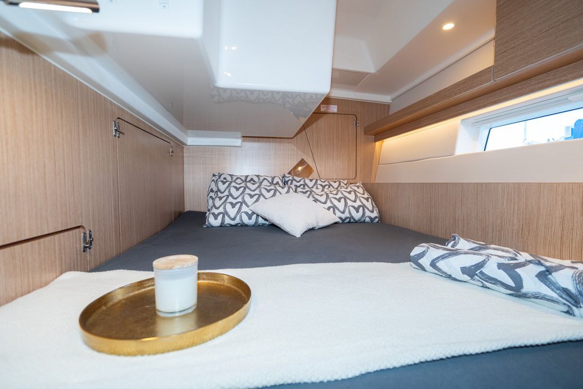 Cabin on Aria, a Bavaria C45 Style sailboat at Grad Pula, Croatia