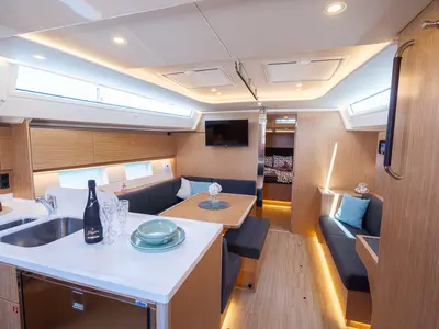 Salon of Aria, a Bavaria C45 Style sailboat at Grad Pula, Croatia