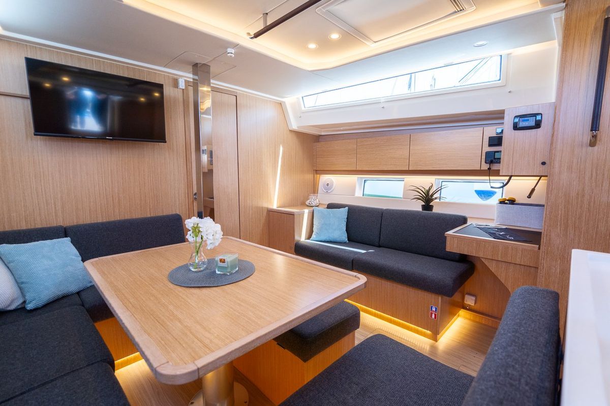 Salon of Aria, a Bavaria C45 Style sailboat at Grad Pula, Croatia