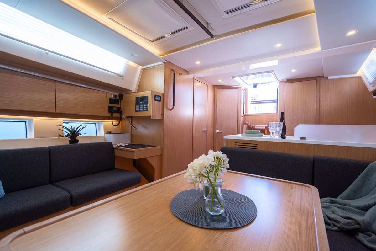 Salon of Aria, a Bavaria C45 Style sailboat at Grad Pula, Croatia