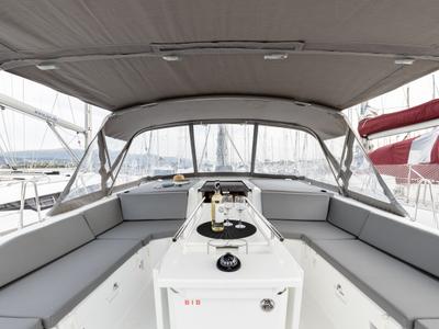 Deck of Vienna Princess, a Beneteau Oceanis 46.1 sailboat at Preveza, Greece