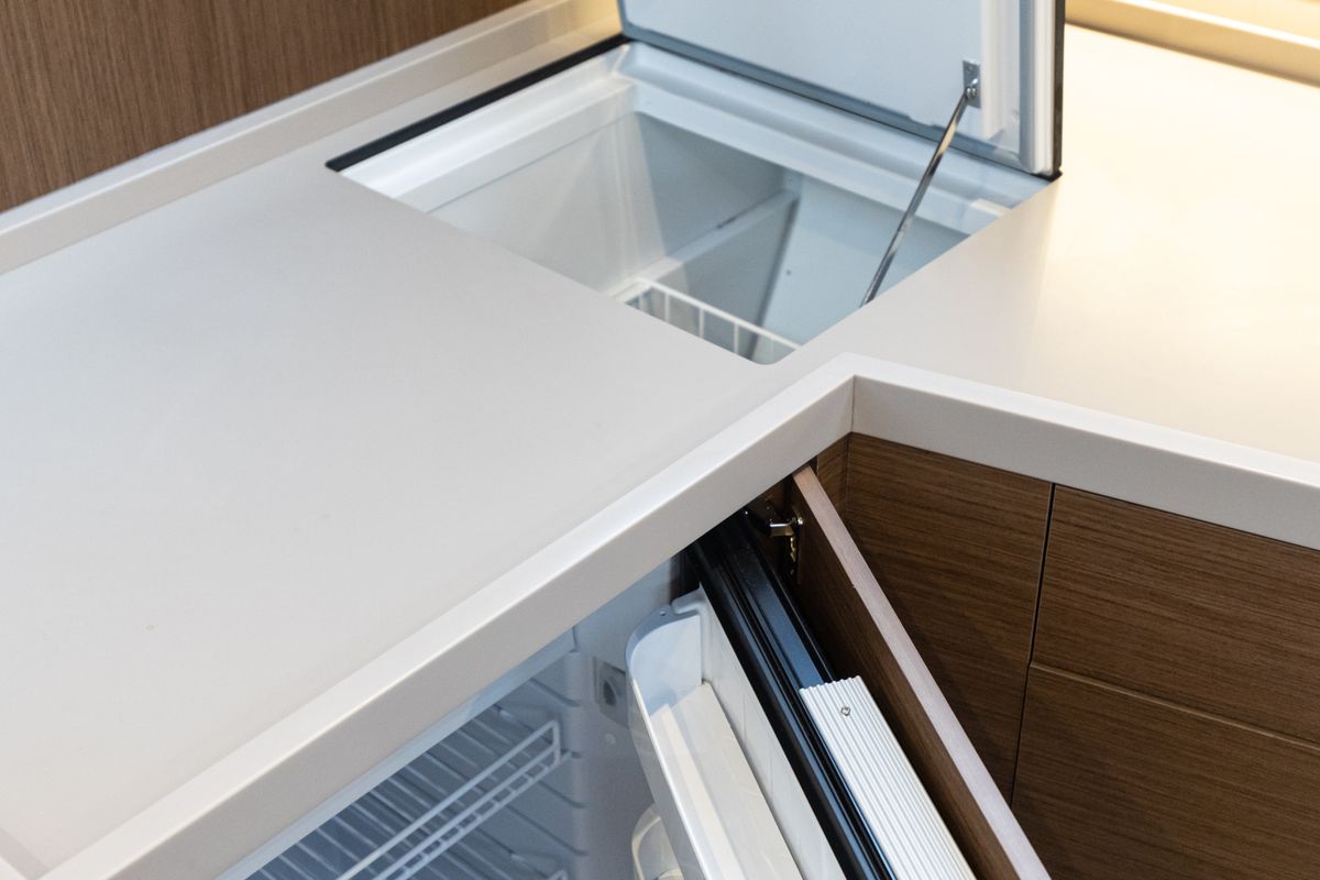 Galley of Vienna Princess, a Beneteau Oceanis 46.1 sailboat at Preveza, Greece