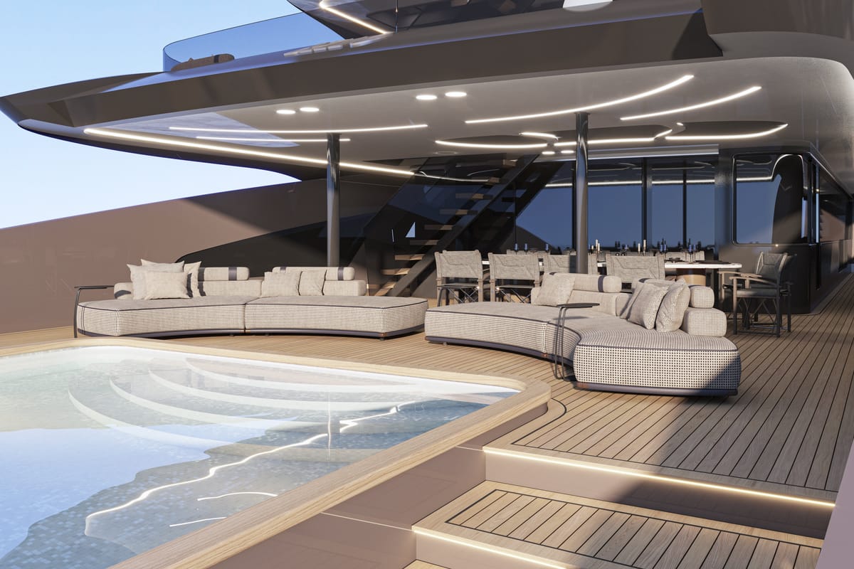 Deck of Bello, a Gulet Luxury Motor Yacht yacht at Split, Croatia