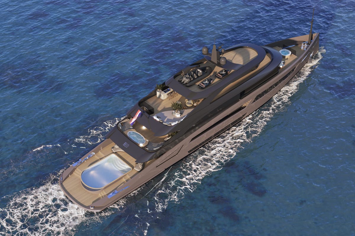Exterior view of Bello, a Gulet Luxury Motor Yacht yacht at Split, Croatia